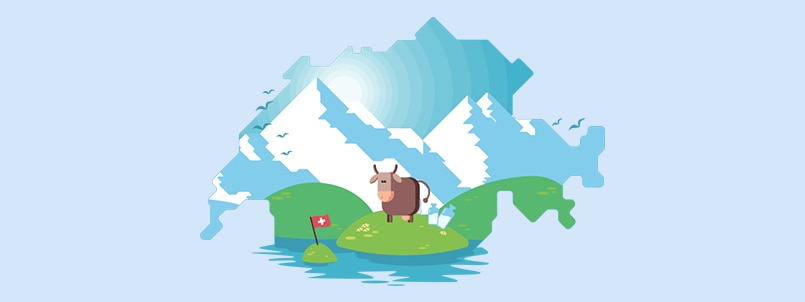 Switzerland Map Local Cow Mountains